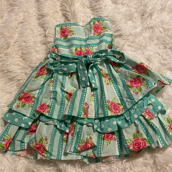 Serendipity Clothing Co 12M Blue & Pink Floral Dress - Picture 3 of 6